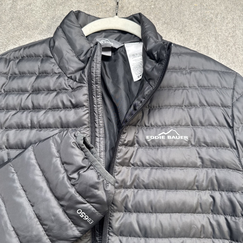 Eddie Bauer Men's EB650 Down Puffer Jacket Gray Lightweight Packable‎ Small